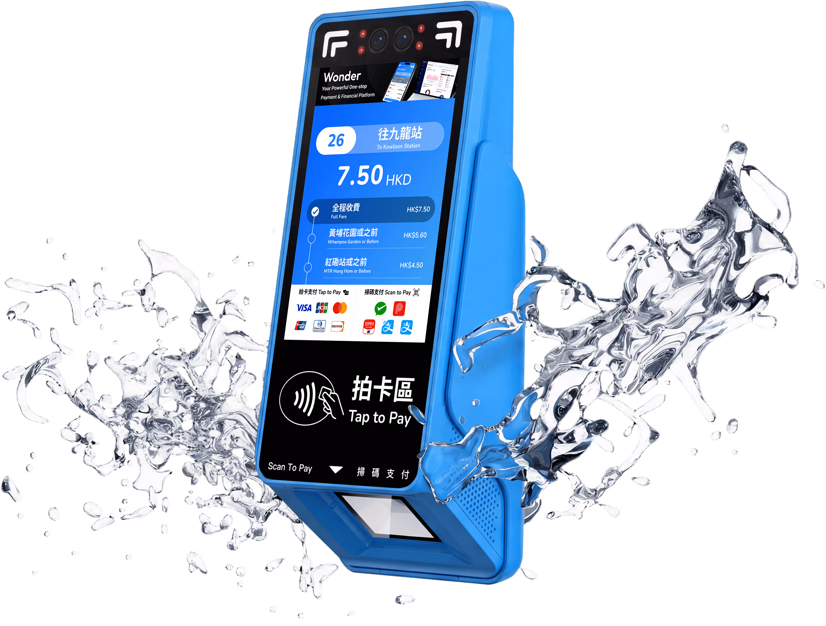 Wonder Transit X validator withstanding water splash testing